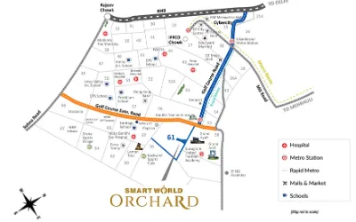 Location Map: Located in Strategic Location Orchard - Sector 61, Gurgaon | SMARTWORLD